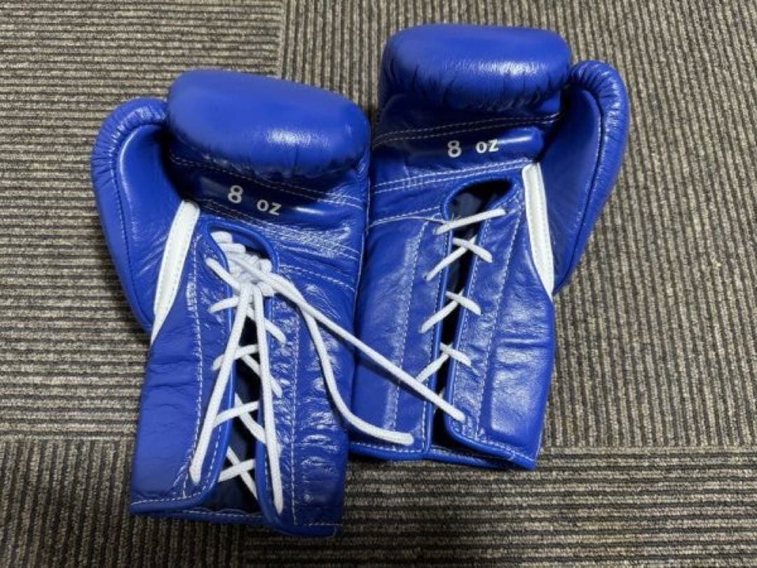 〔ウイニング〕Winningプロ試合用ボクシンググローブ紐式 8oz ブルー