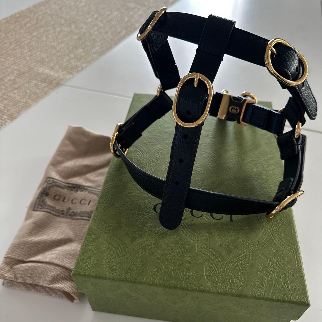 値下げ！【新品】Gucci レザー犬用ハーネス　Sサイズ