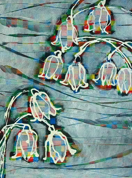 油絵 菅家令子 絵 絵画 インテリア F4-090116 花 すずらん