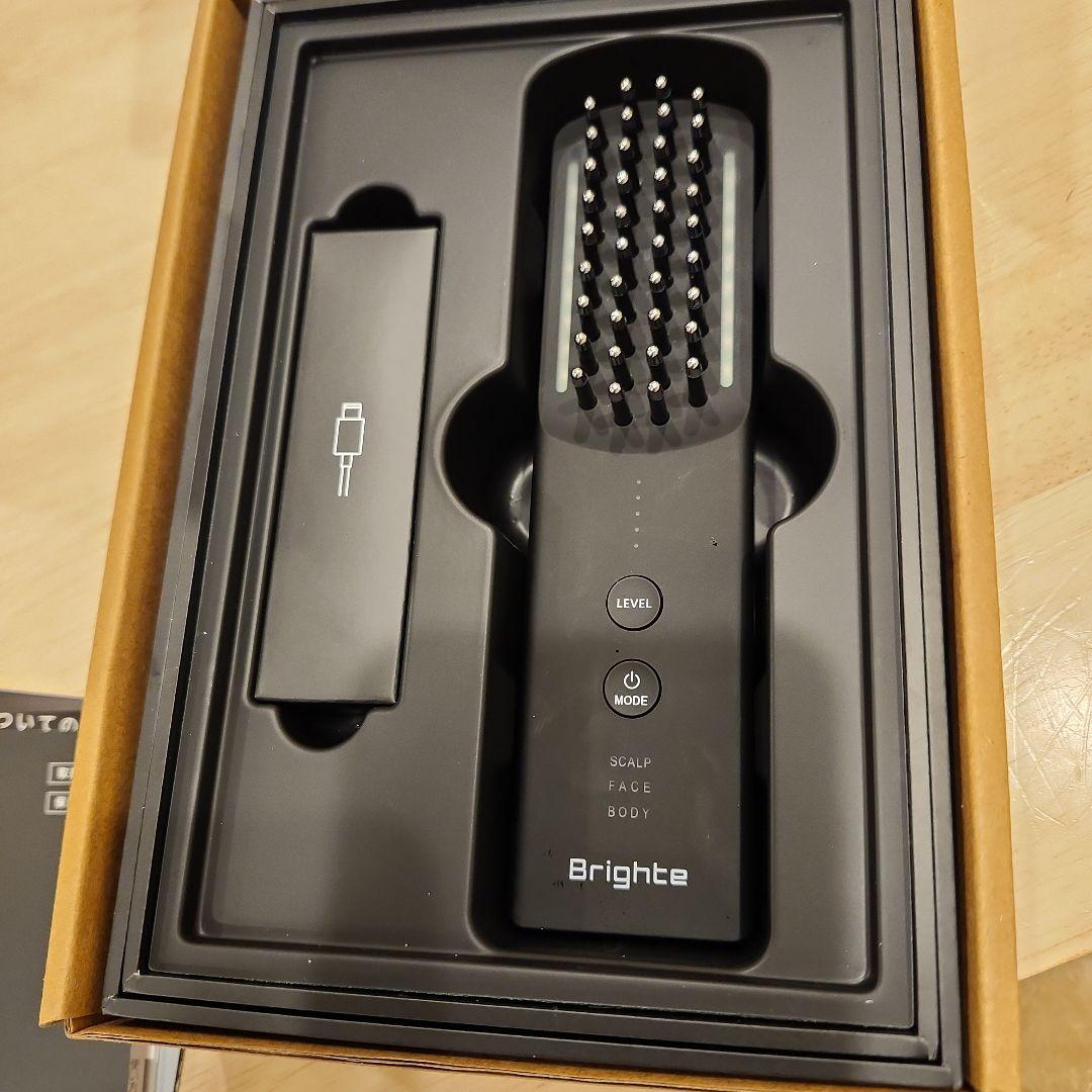 ブライトエレキブラシ美顔器ブラック黒全身頭皮Brighte