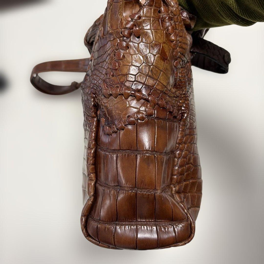 IBIZA　ブラウン　ワニ革　ハンド、ショルダー2wayバッグ　美品！