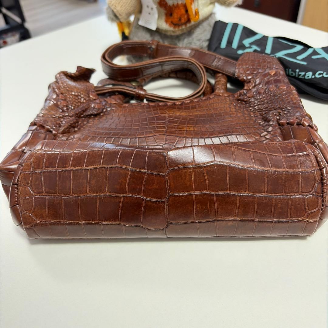 IBIZA　ブラウン　ワニ革　ハンド、ショルダー2wayバッグ　美品！