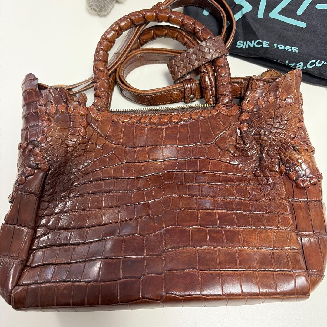 IBIZA　ブラウン　ワニ革　ハンド、ショルダー2wayバッグ　美品！