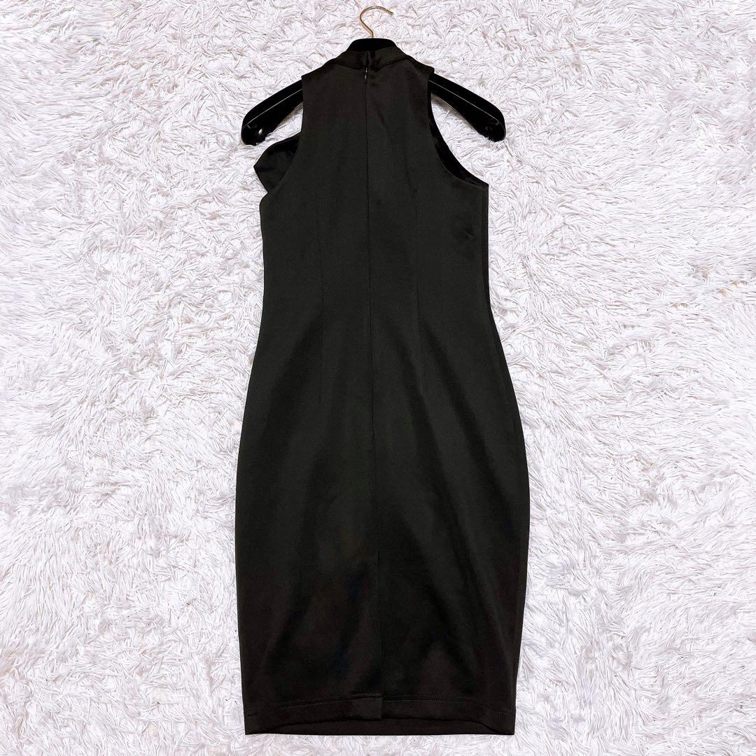 AR エンジェルアール ハイネック リボン タイ ミニ ドレス ワンピース 黒