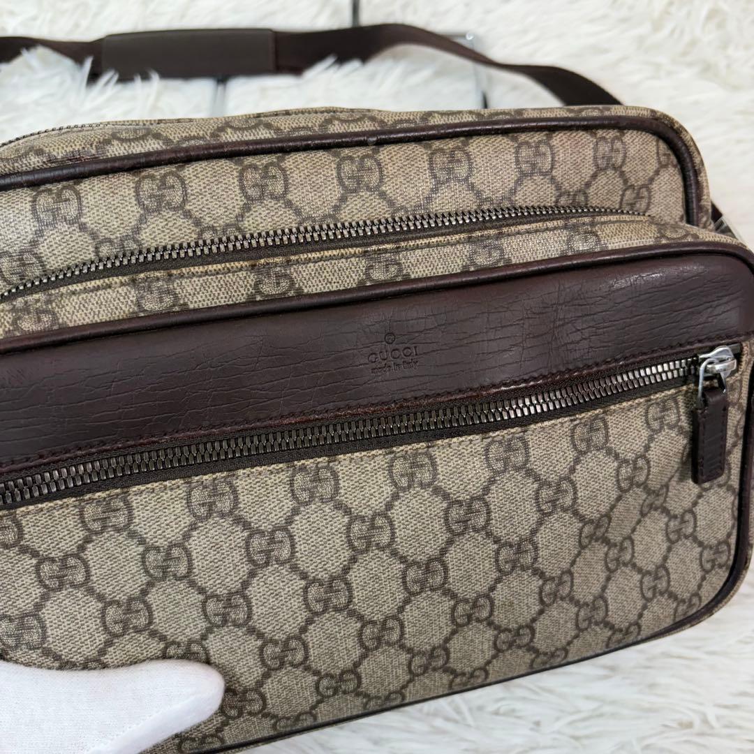 美品✨GUCCI グッチ GGスプリーム ショルダーバッグ PVC×レザー