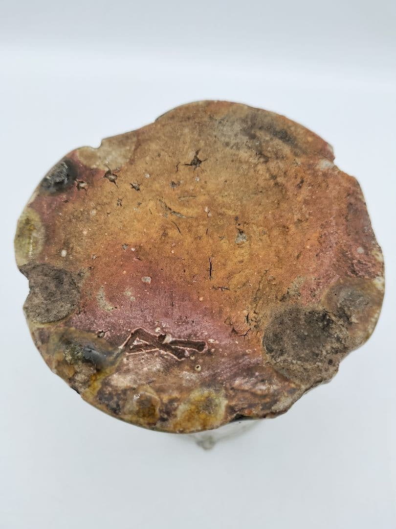 b46 花入 仿伊賀 旅枕 高橋楽斉 木箱 茶道具 古物 掛置両用