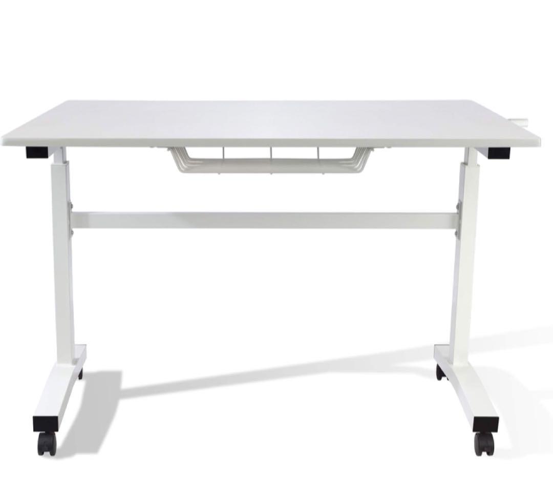 アトランティックスタンディングデスク ホワイト 高さ調節可能 一体型デスクトップ