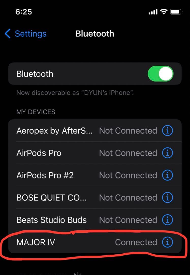 Marshall Major IV ワイヤレス　ヘッドホン シリアルナンバーあり