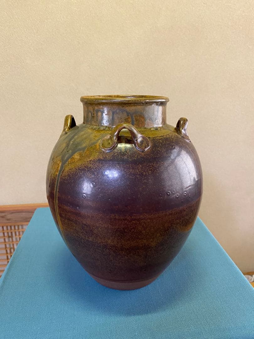 【本日限定】茶道具/市野克作 丹波焼 飾り壺 茶壺 飾網紐 口切茶事 炉開き共箱