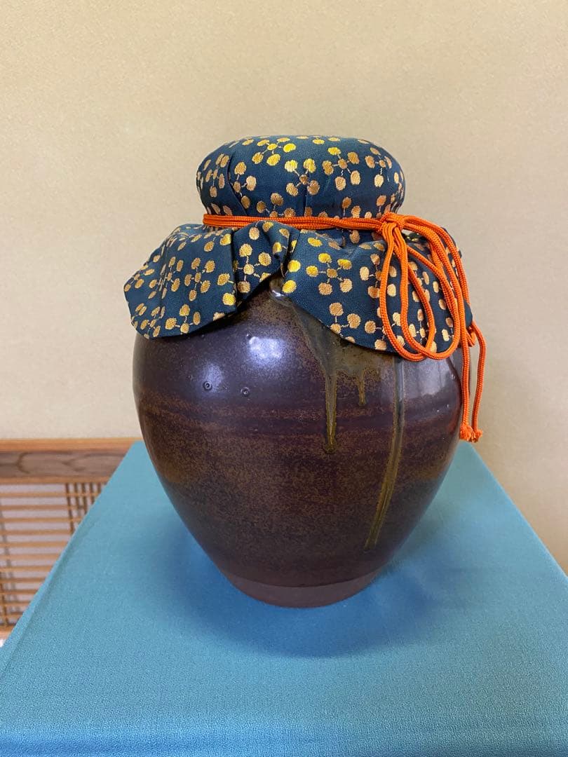 【本日限定】茶道具/市野克作 丹波焼 飾り壺 茶壺 飾網紐 口切茶事 炉開き共箱