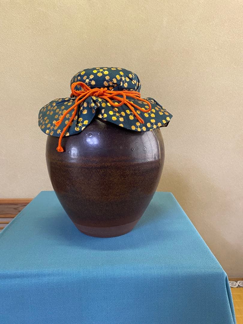 【本日限定】茶道具/市野克作 丹波焼 飾り壺 茶壺 飾網紐 口切茶事 炉開き共箱