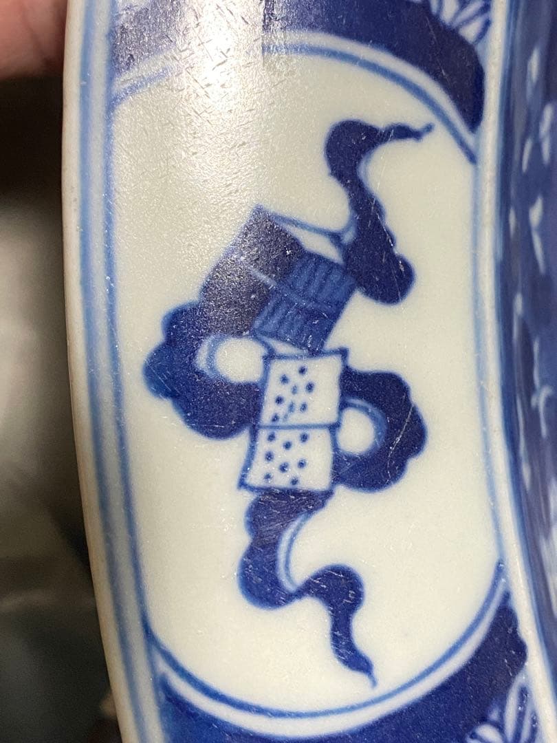 清朝　大清康熙年製 青花 大皿 中国美術 茶道具 煎茶道具 清時代 骨董品