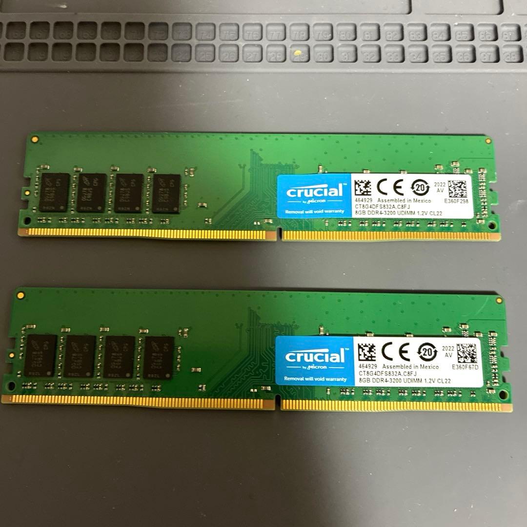 Y*u様 Crucial DDR4-3200 8GB x 2 メモリ