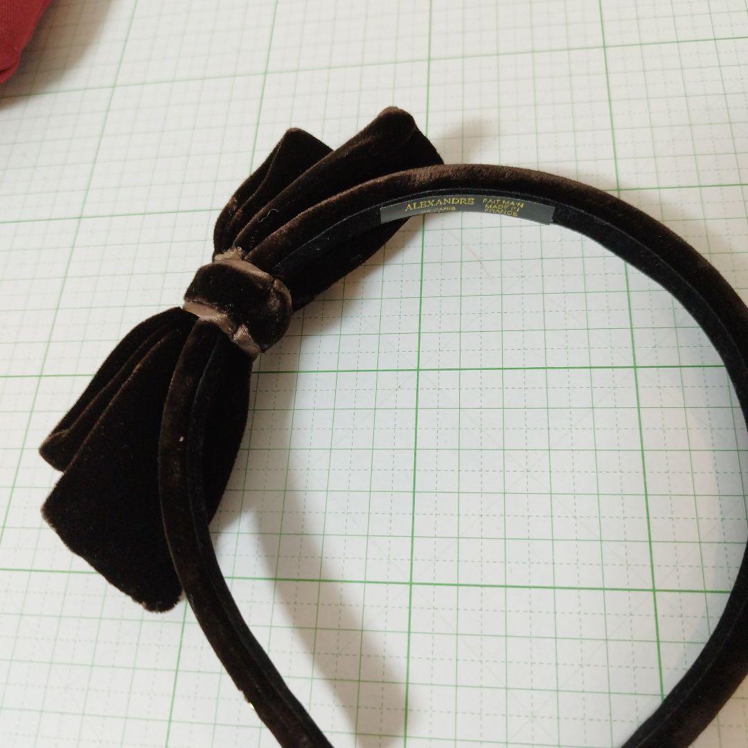 Alexandre de Paris カチューシャ　ベロア　ブラウン