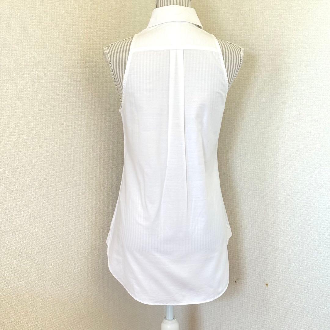 MADISONBLUE マディソンブルー 丸襟 ノースリーブシャツ ホワイト
