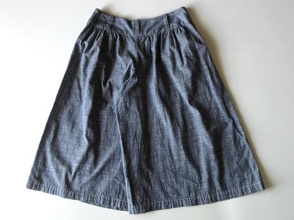 パラスパレス 貝釦 コットンシャンブレー ガウチョパンツ ワイドパンツ 3