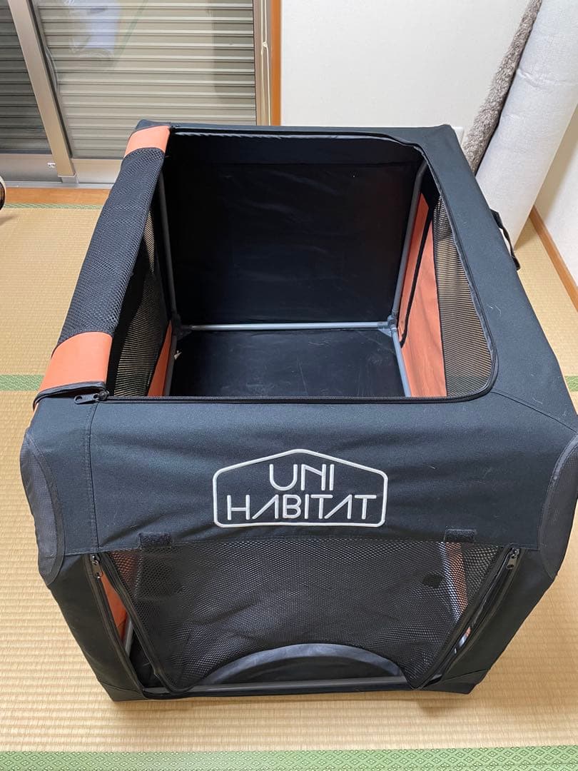 UNIHABITAT モバイルハウスキャリークレート オレンジ/黒 XL