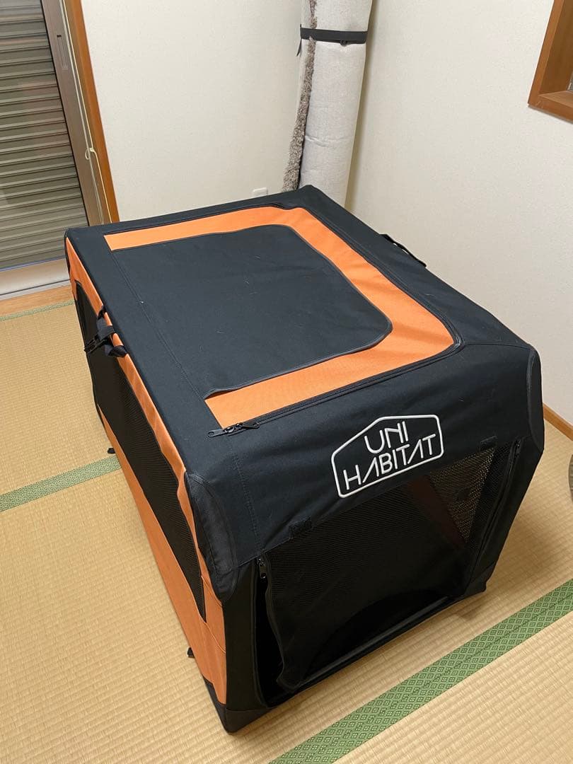 UNIHABITAT モバイルハウスキャリークレート オレンジ/黒 XL