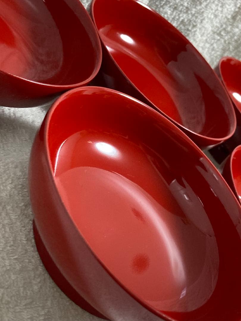 z*o様 新品未使用　琉球最古の老舗　角萬漆器　漆器 朱色　お椀　5個セット