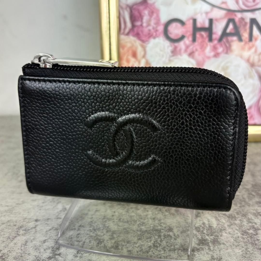 CHANEL シャネル　キャビアスキン　デカココ　ケース　カードケース