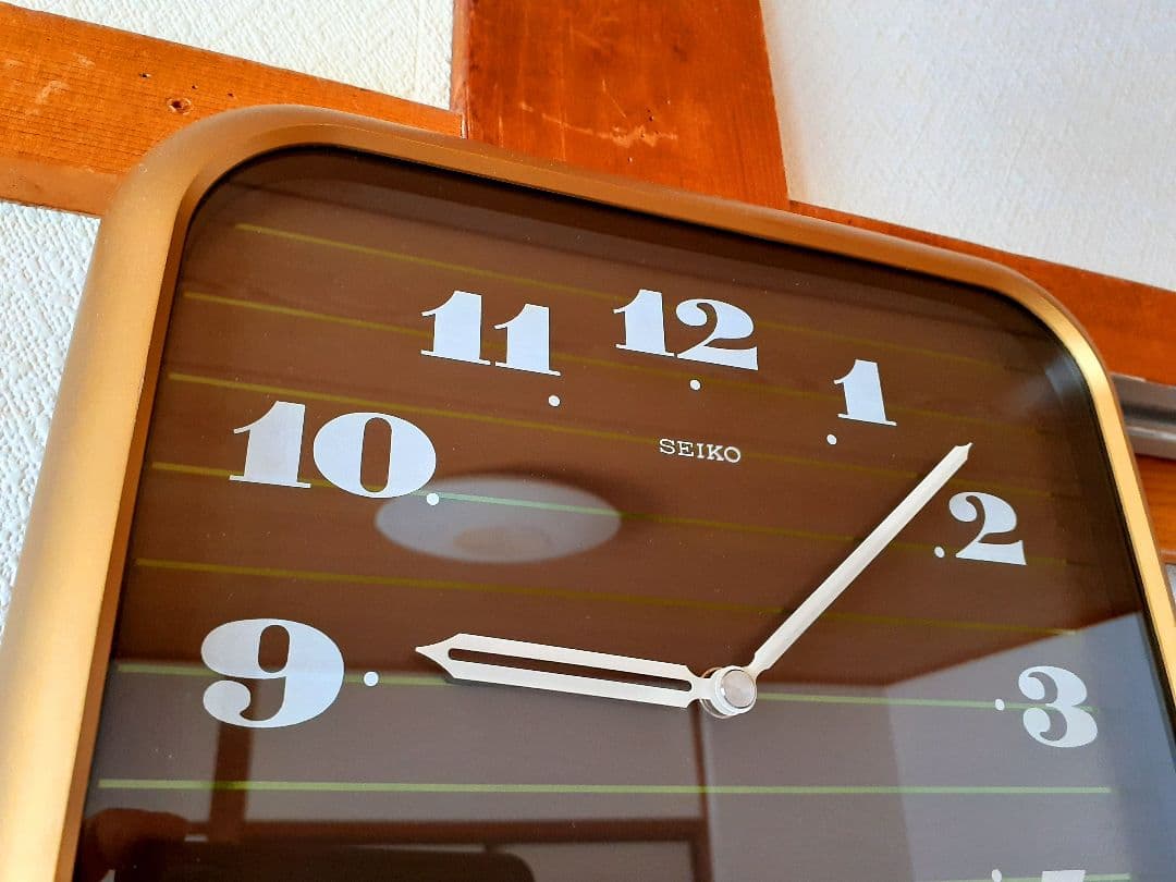 70's　SEIKO　掛け時計　ミッドセンチュリー　ビンテージ　レトロ　ブラウン