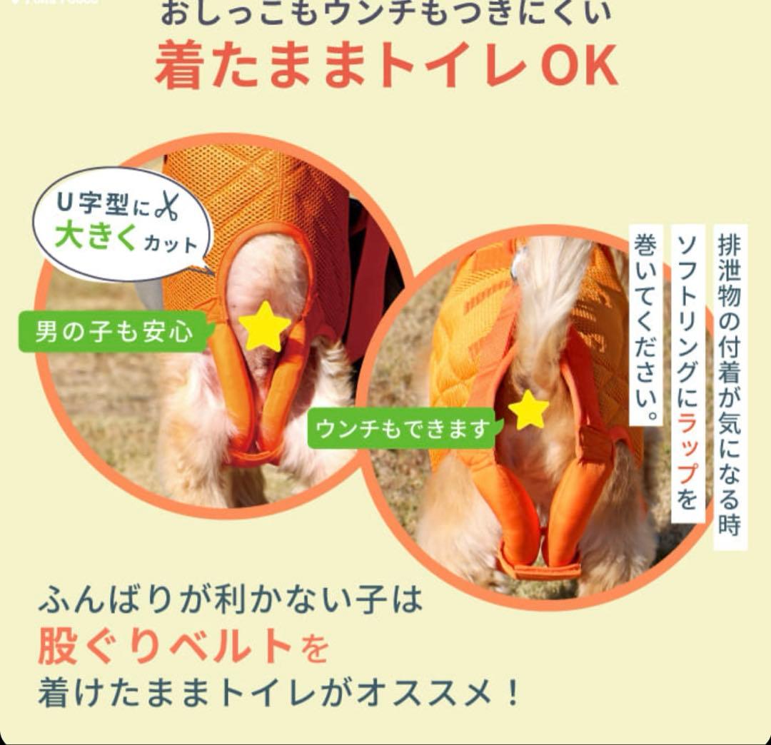 中型犬用メッシュ3WAYケアハーネス 【6号】歩行補助 排泄介助 通院