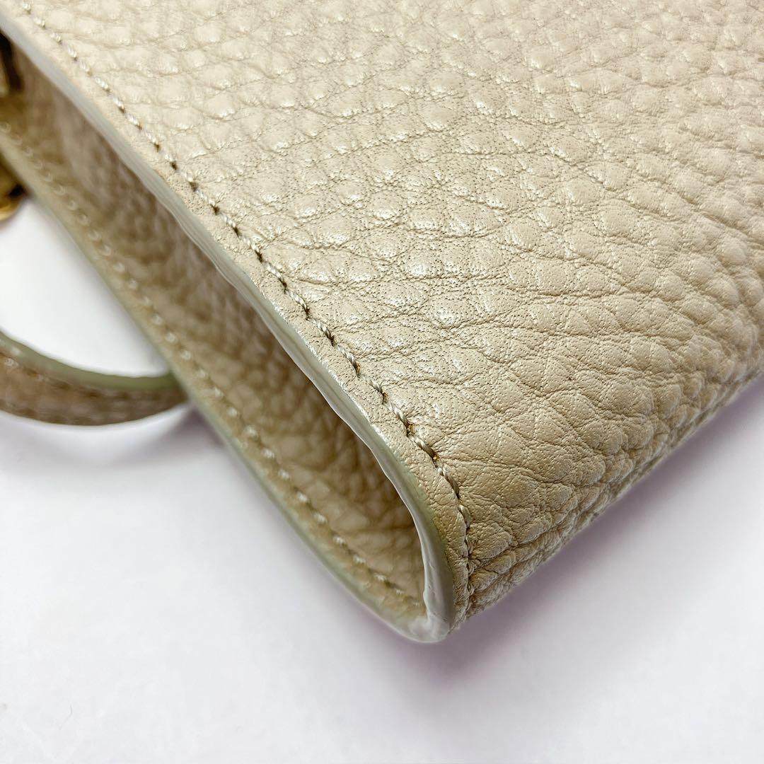 3335◯ TORY BURCH ベージュ レザー ショルダーバッグ