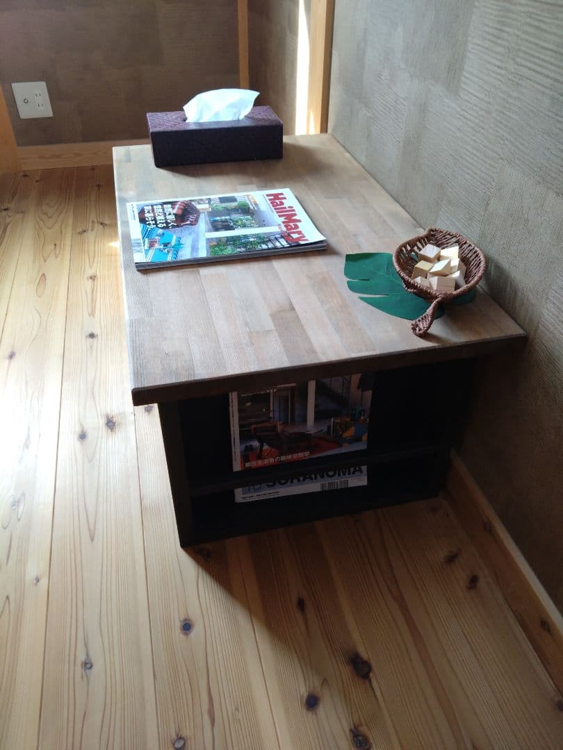 【送料無料】天然無垢材　ハンドメイド　ローテーブル　センターテーブル