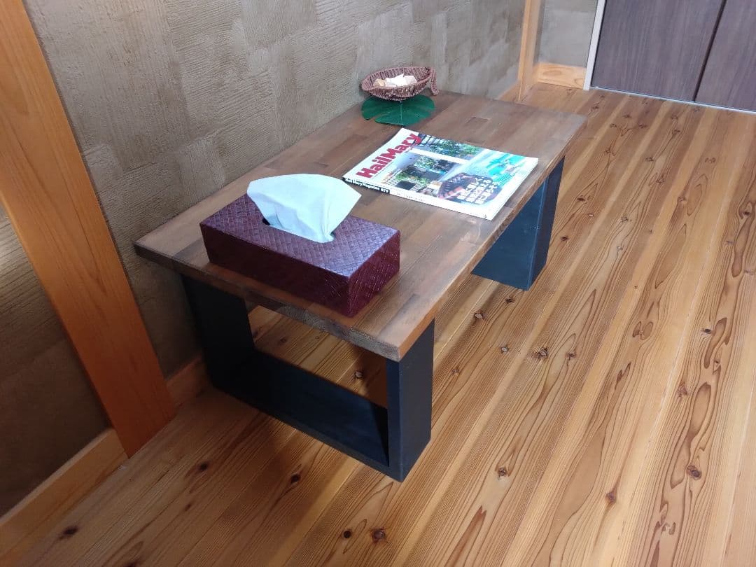 【送料無料】天然無垢材　ハンドメイド　ローテーブル　センターテーブル