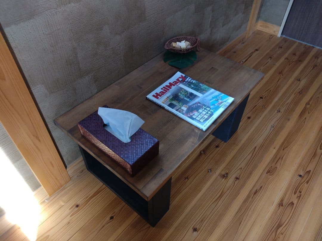 【送料無料】天然無垢材　ハンドメイド　ローテーブル　センターテーブル