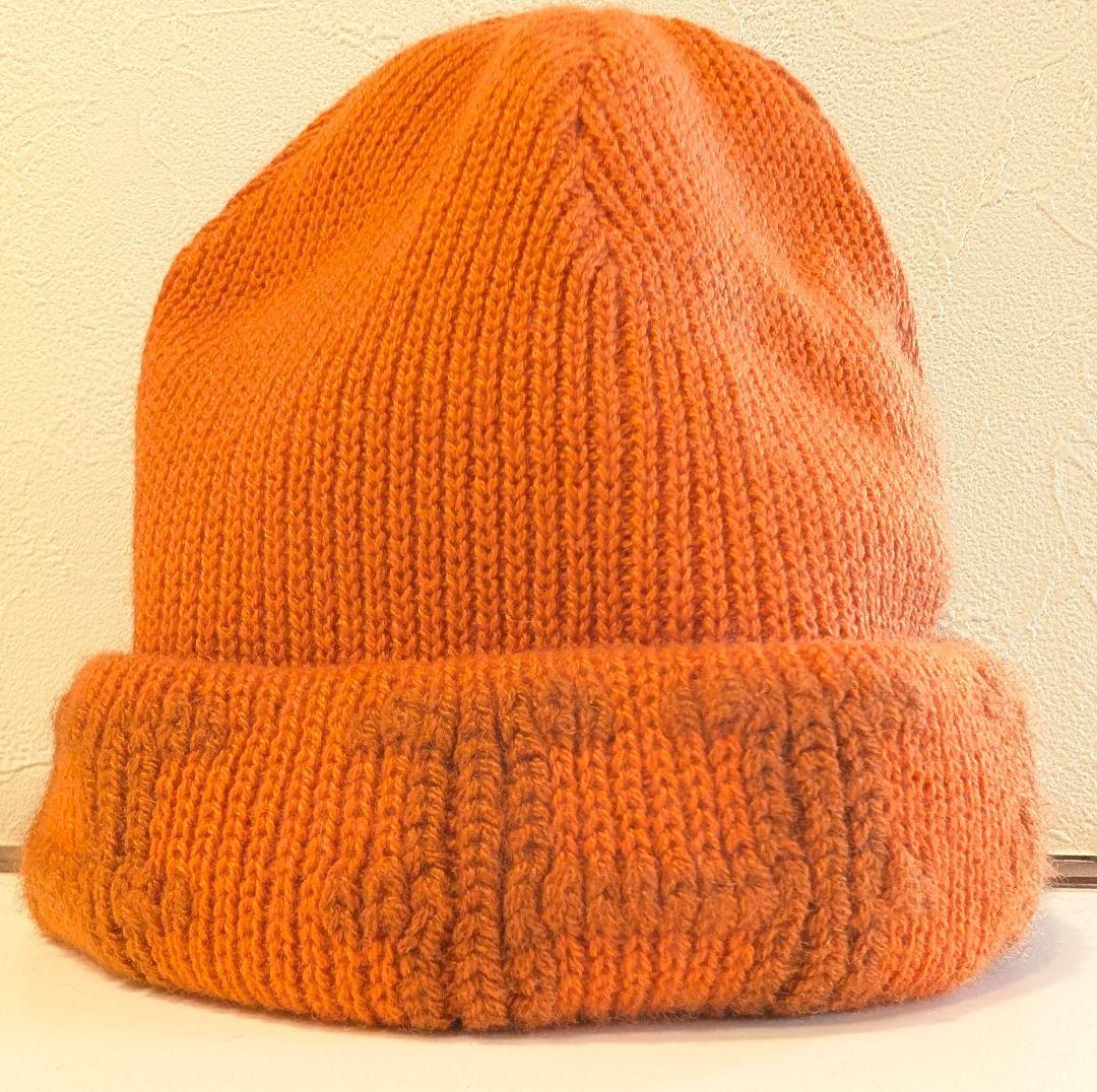【正規品】HERMES エルメス カシミア100% ニット帽 ビーニー オレンジ