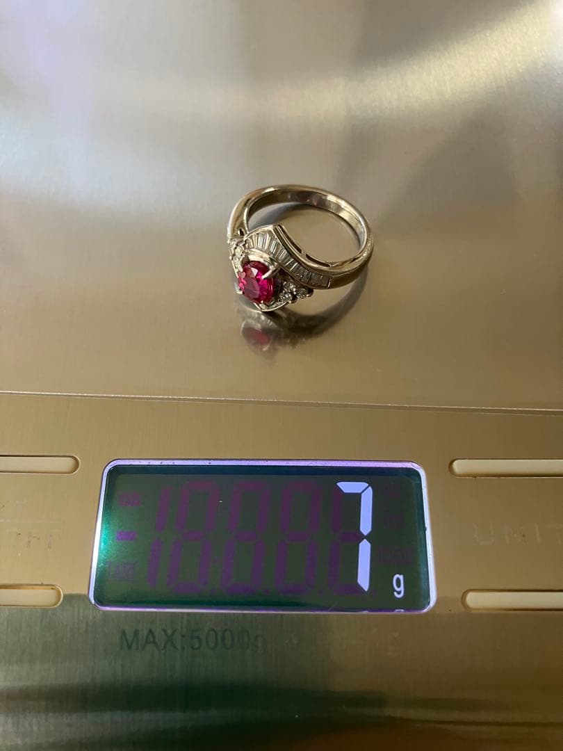 ダイヤ取巻きルビーリング 鑑別書付き