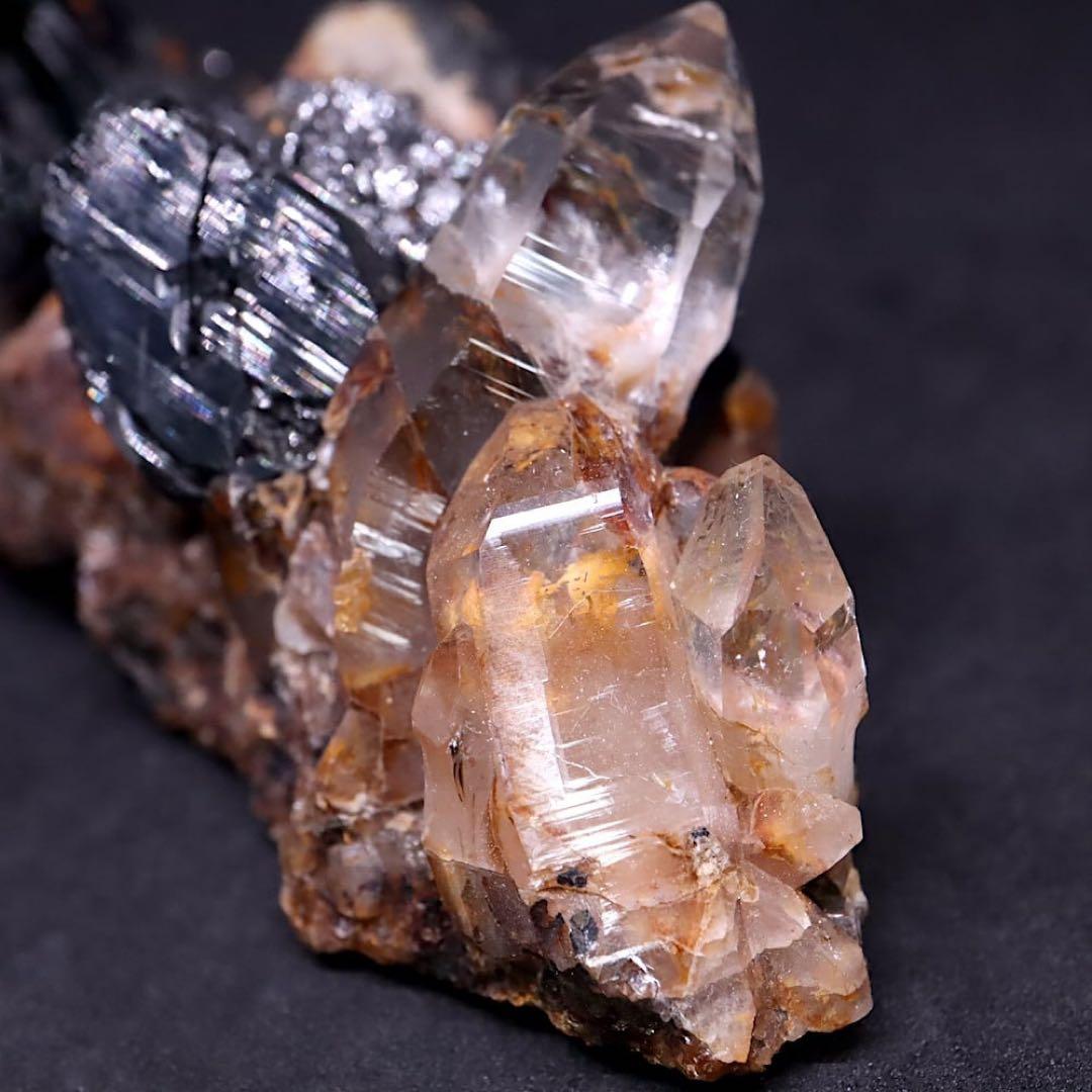 鉄マンガン重石 鉄重石 クォーツ 水晶 344g OTH006 天然石 原石