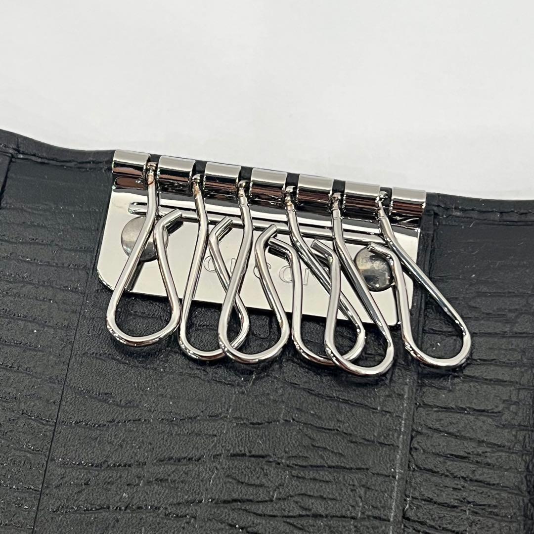 新品未使用 GUCCI グッチ ブラックレザー 6連 キーケース 04579