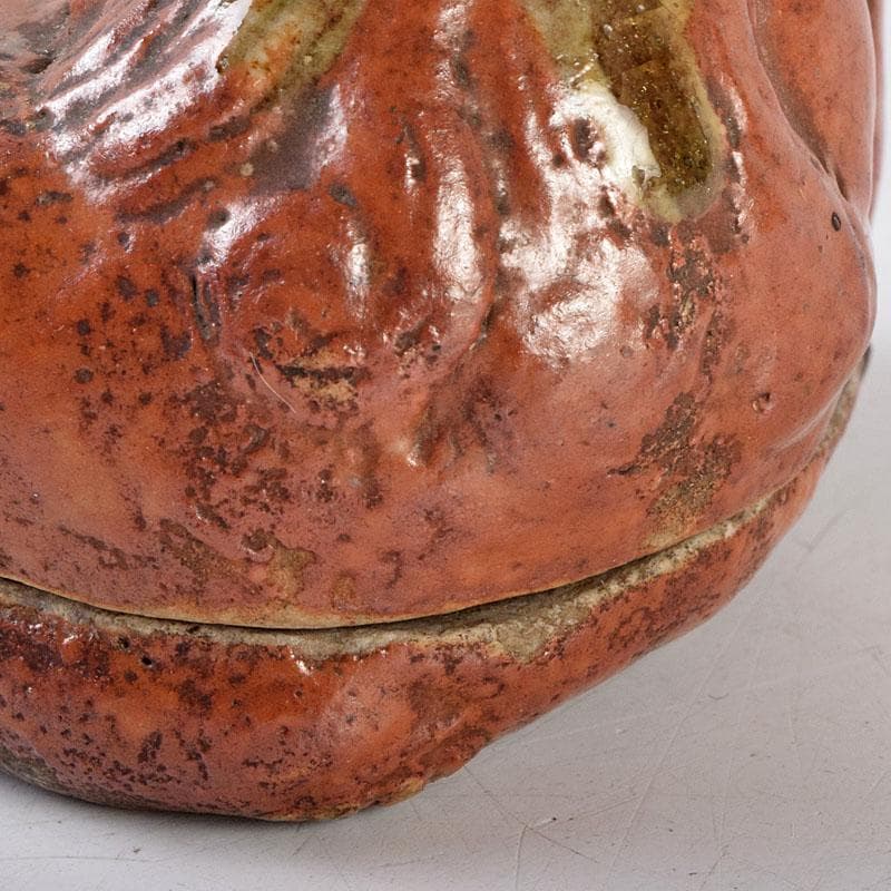 茶道具　尾形乾山作　色絵　獅子香合　時代箱　V　8816