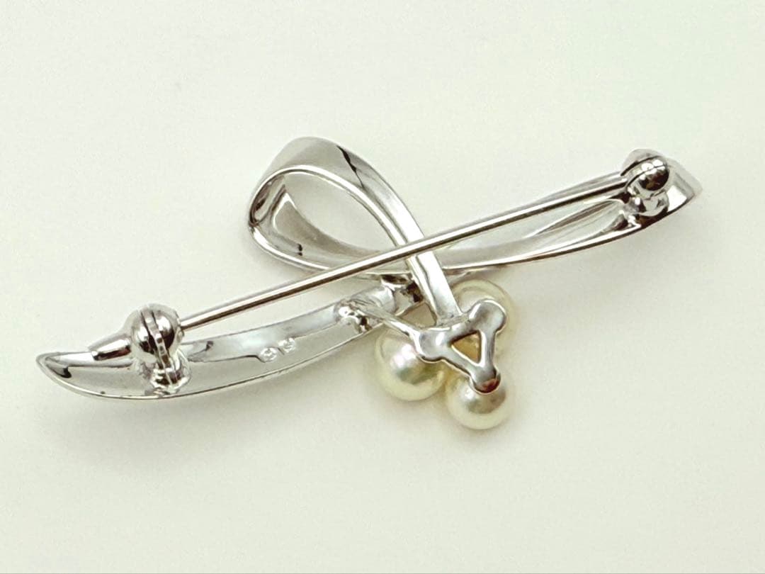 ミキモト パールブローチ リボンモチーフ