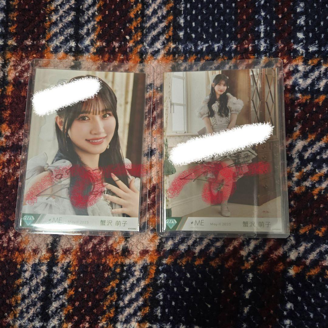 ≠ME ノイミー 蟹沢萌子 生写真 直筆 コメあり ヨリ ヒキ