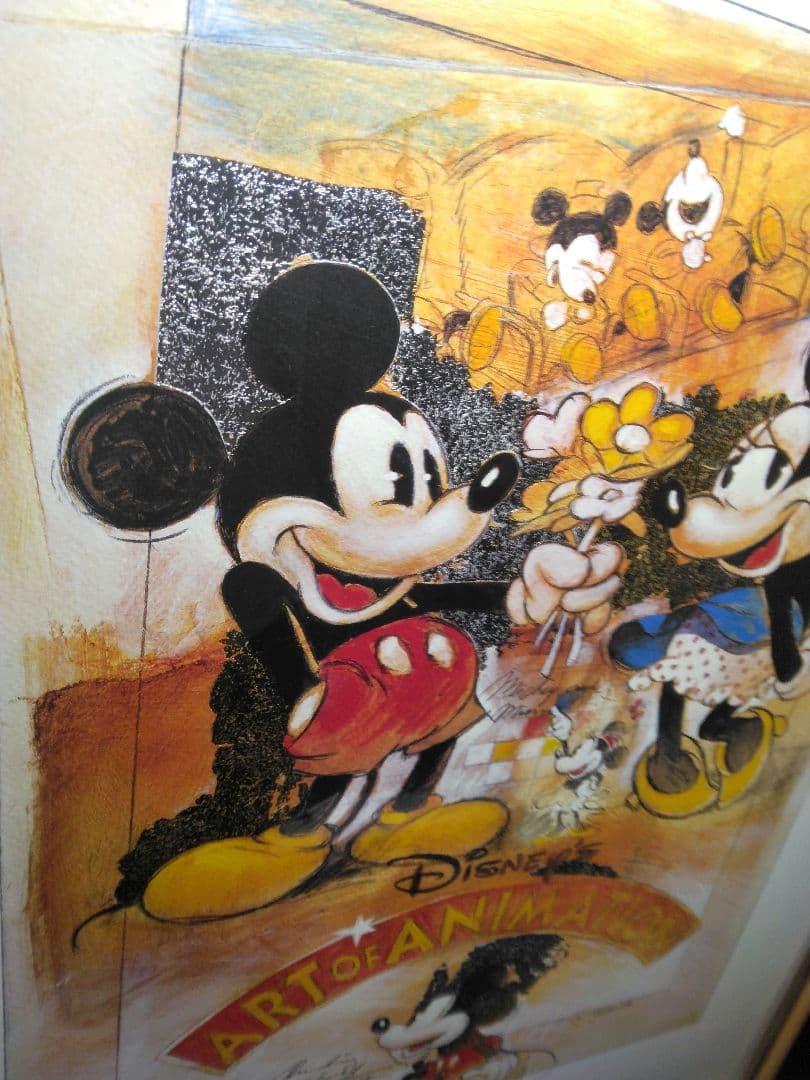 ディズニー　正規品　オランダ製　特殊加工　ポスター　ミッキー　ミニー　９０年代