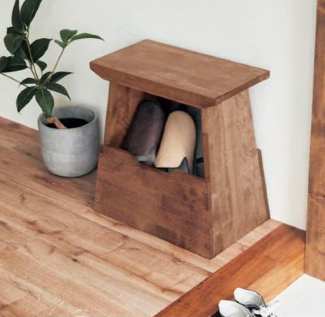 【美品】50%OFF／あたらしくて懐かしい。収納付き踏み台スツール／ベルメゾン