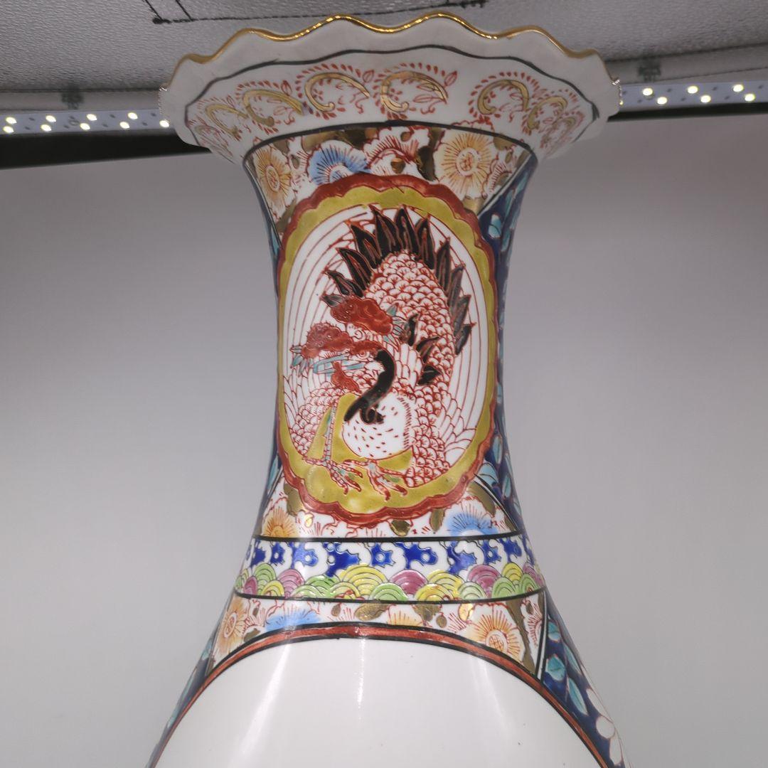 飾り壺　大壺　有田焼き　美人　武士　松　七福神花瓶　金彩　色絵　古美術　骨董