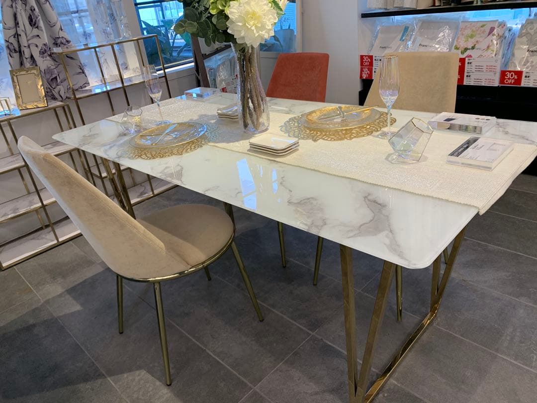 Francfranc★大理石 フェリシテ ダイニングテーブル W160