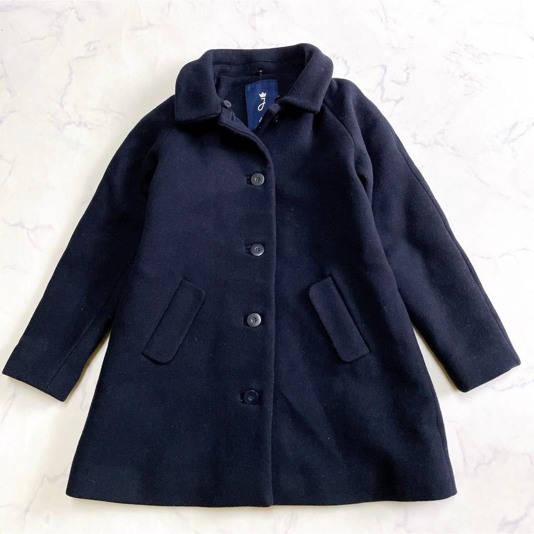 美品 ジャカディ ウールコート 赤ファー付 フード付 3way 128cm 8A