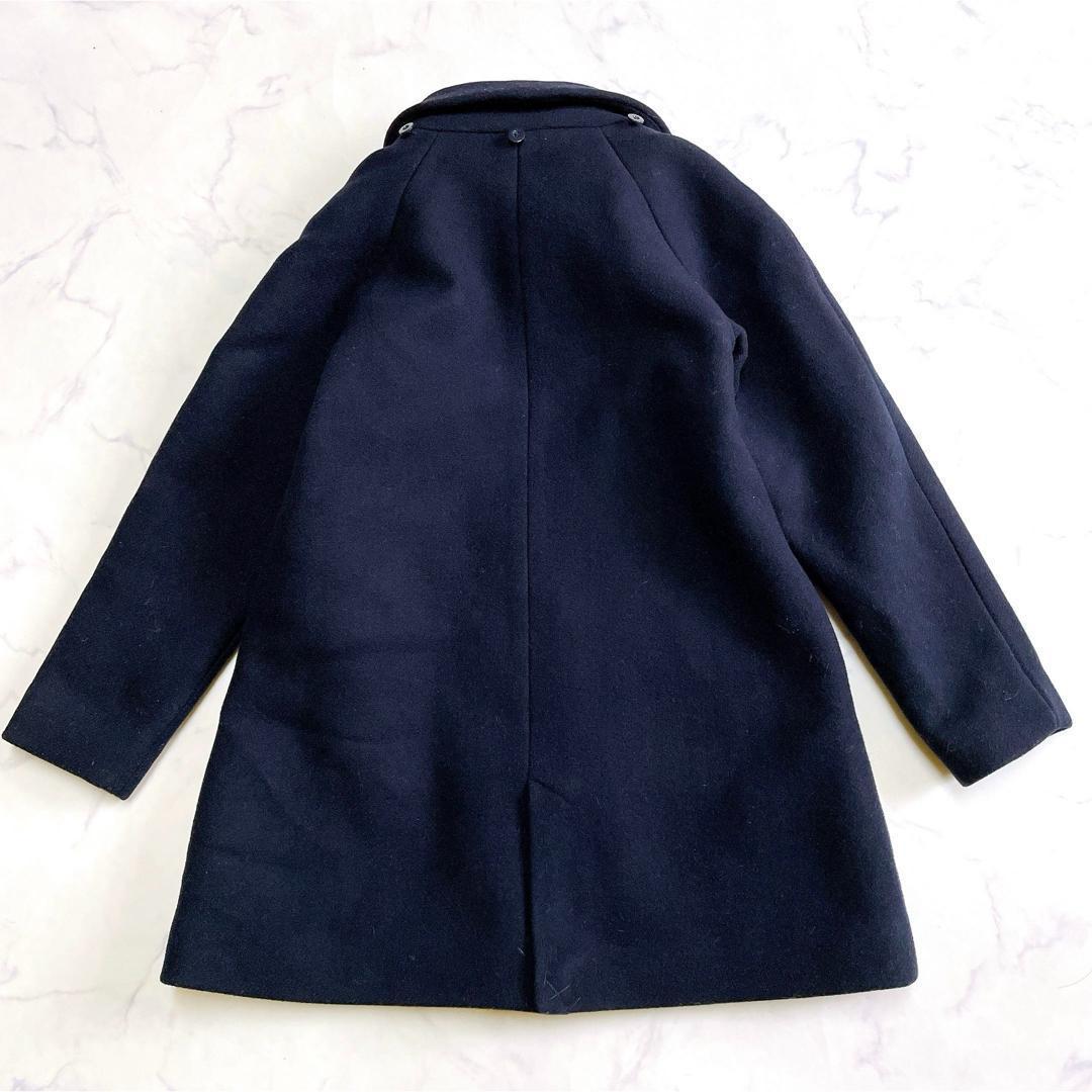 美品 ジャカディ ウールコート 赤ファー付 フード付 3way 128cm 8A