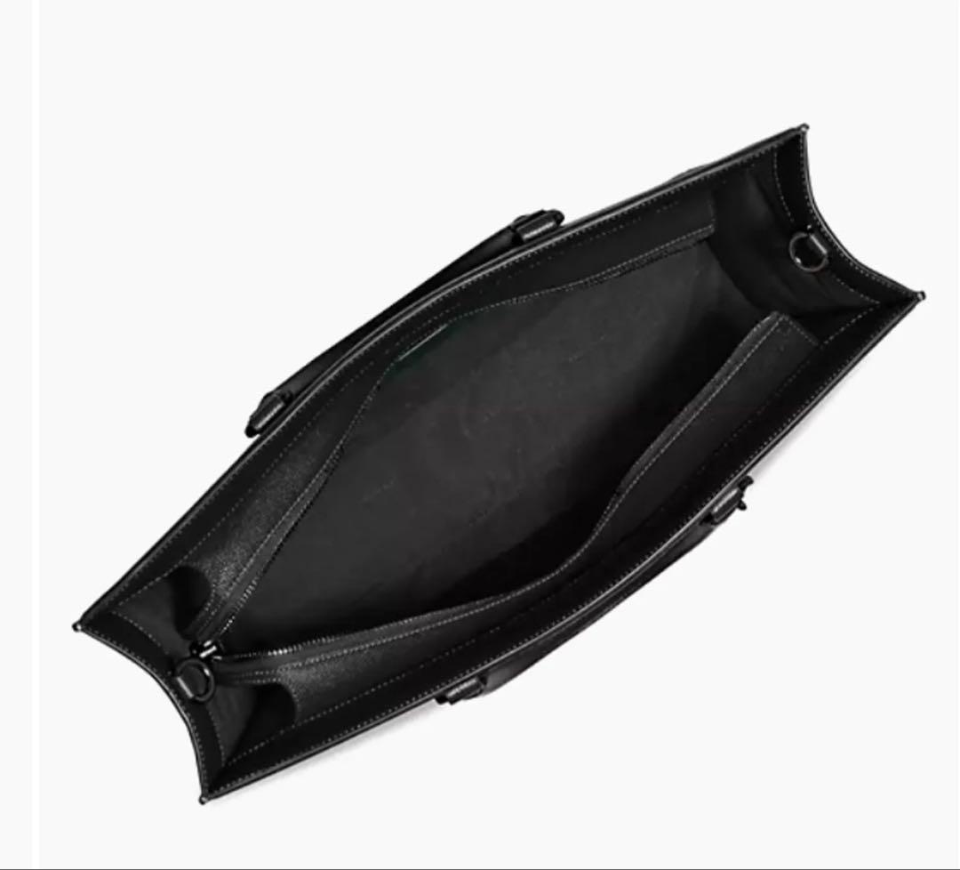 COACH Crossgrain Leather Tote 40 ブラック