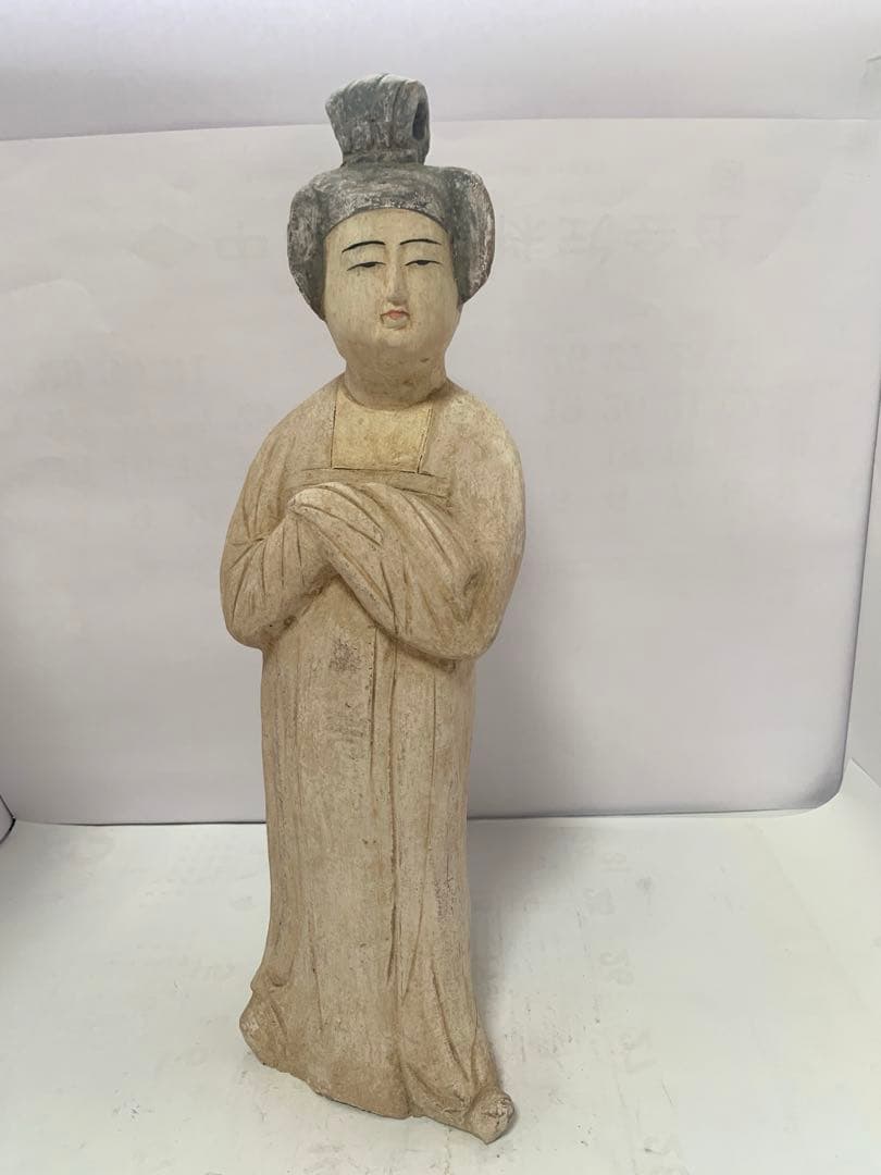 中国美術　唐偏髪拱手女佣　送料込み