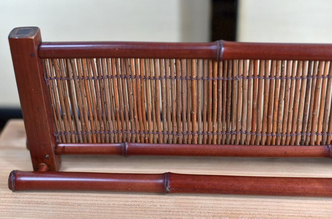 値下げ、爆竹角柱【清柳】結界竹峰作　極上品、仕切り　お茶道具/共箱