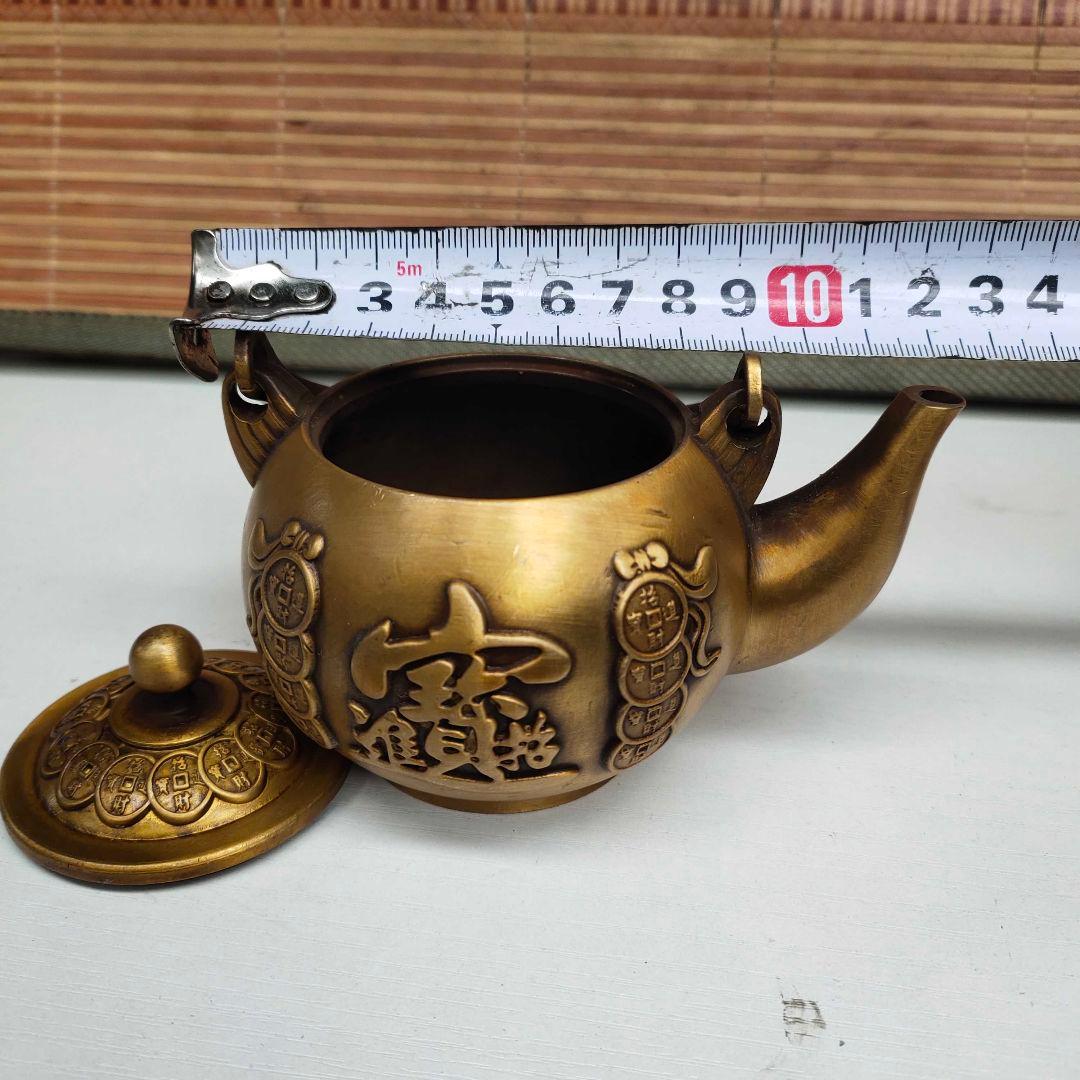 銅器 招財進宝 急須 茶道具 工芸品 美術品 置物