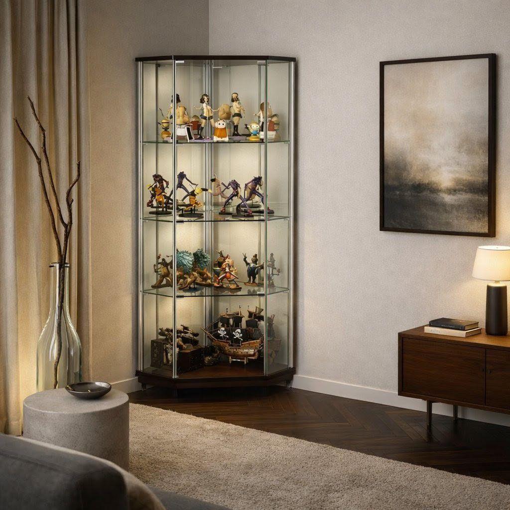 強化ガラス コーナータイプ 高級ショーケース 完成品