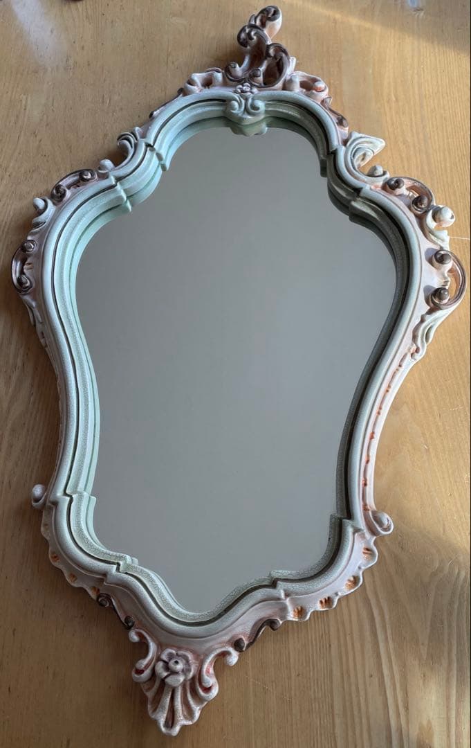 西洋アンティーク　鏡と飾り棚のセット【2-1】