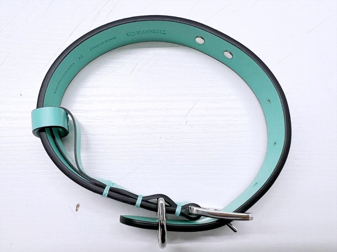 未使用保管　ティファニー　ティファニーブルー　ロゴ　ペットカラー　首輪　M